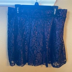 Girls Purple & Black Lace Skirt